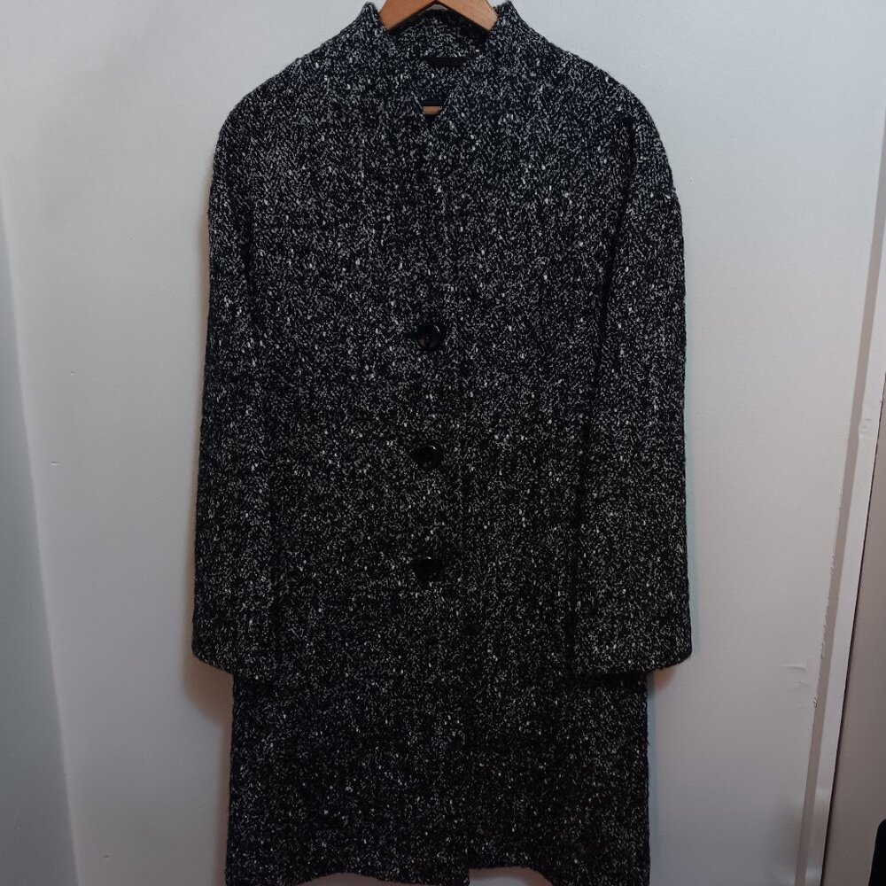 Cinzia Rocca Black and White Made in Italy Wool Alpaca Coat – sz 6
